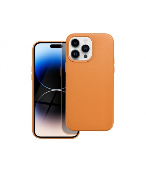 Husa iPhone 14 Pro, din Piele cu functie Magsafe, Orange